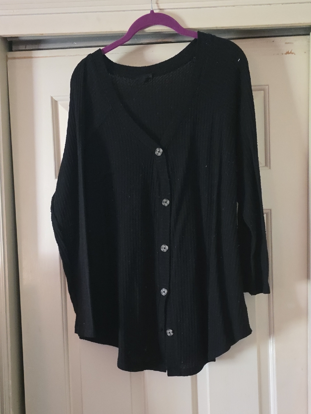 torrid Black Ribbed Button-Front Top